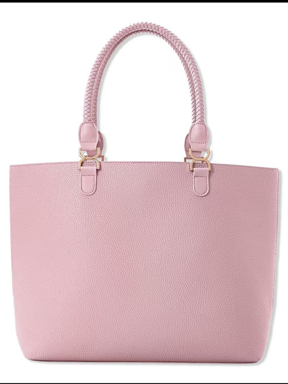 Structured Pink Tote with Braided Handles